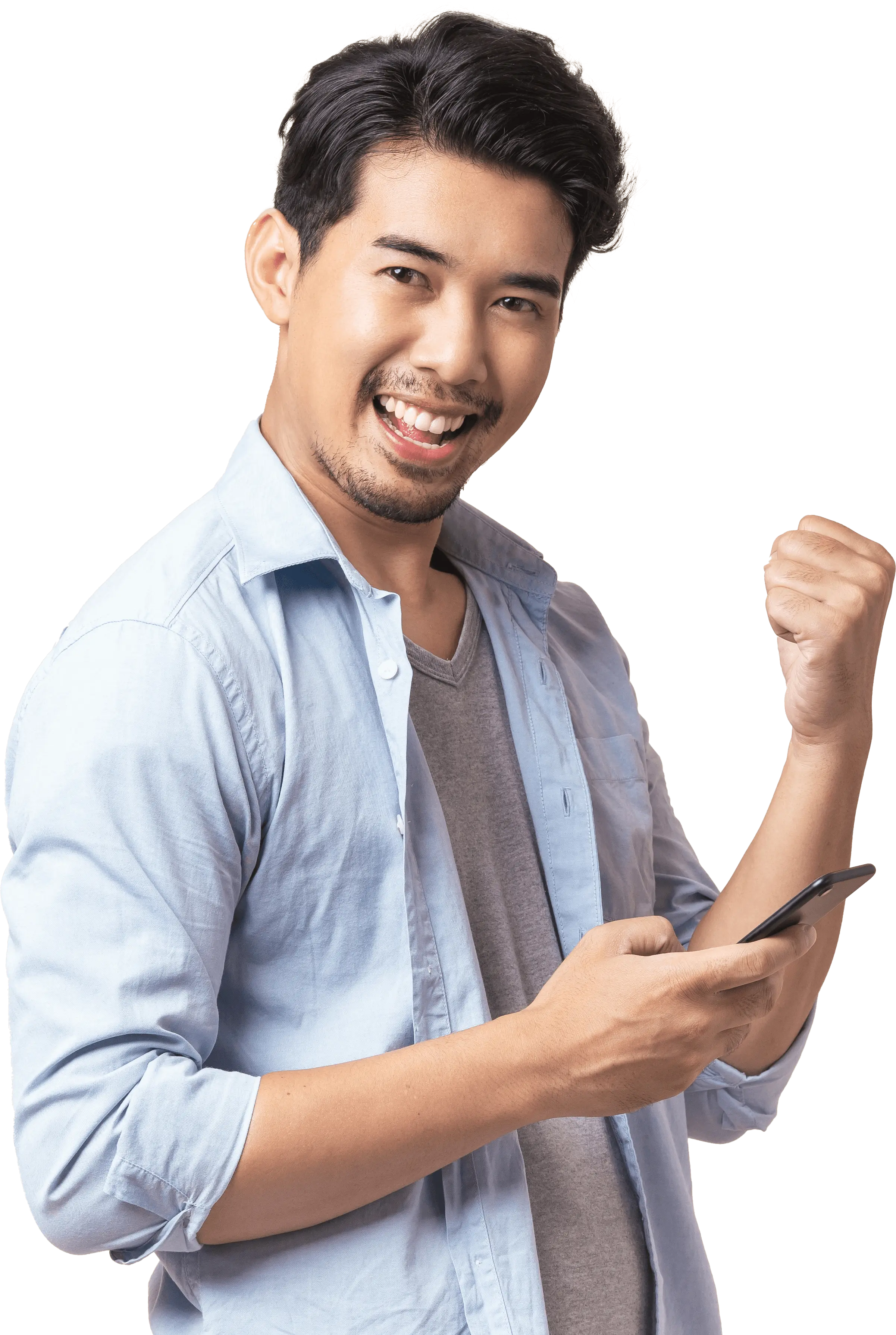 Happy man with Apptech software